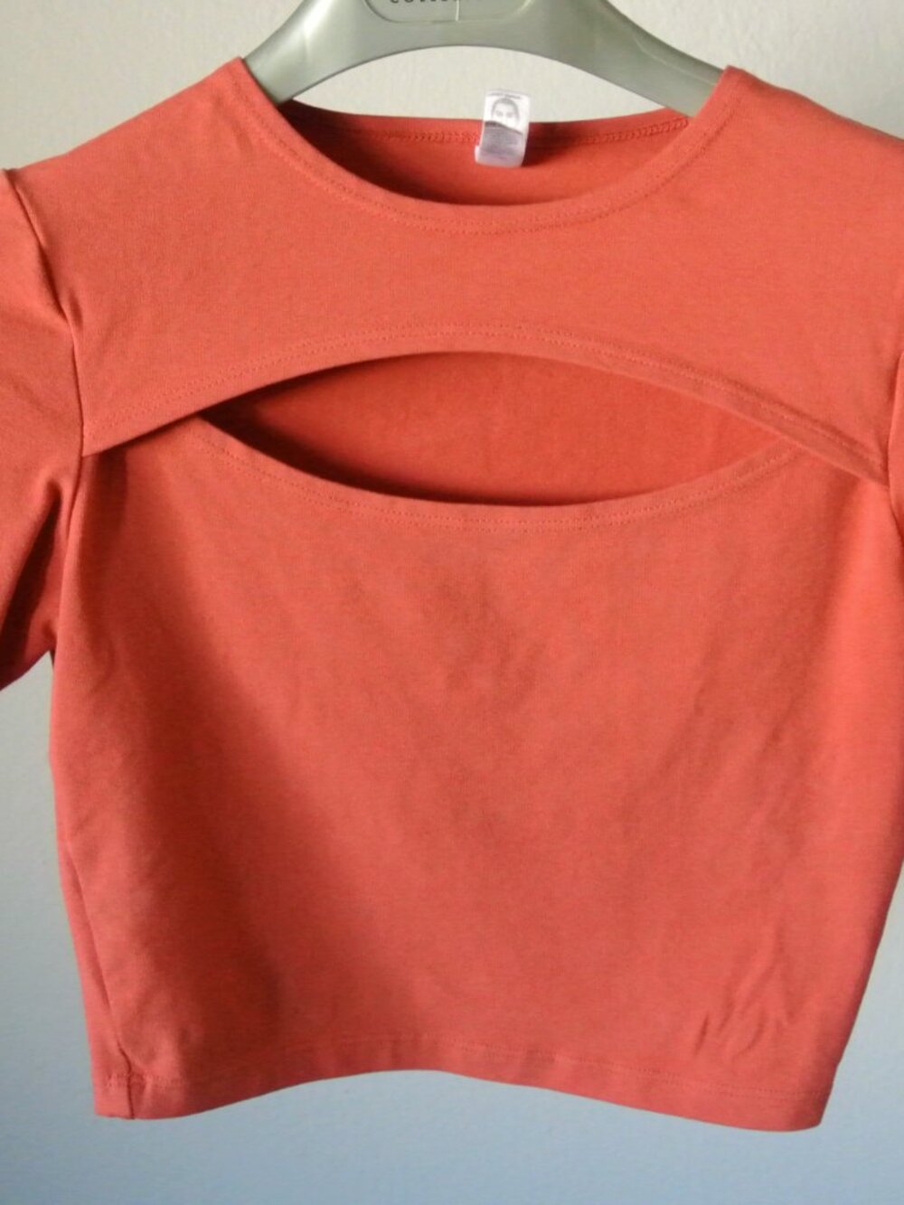 American Apparel Bright Poppy Fitted Crop Tank